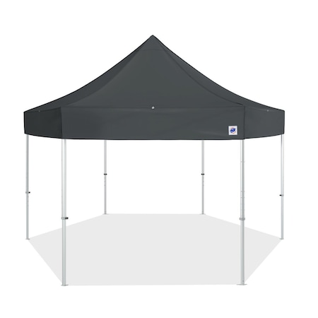E-Z Up TAA Compliant HUB Shelter, 15' W x 15' L, Gray Aluminum Frame, Steel Gray Top HB3ALU15KFGYTSG
